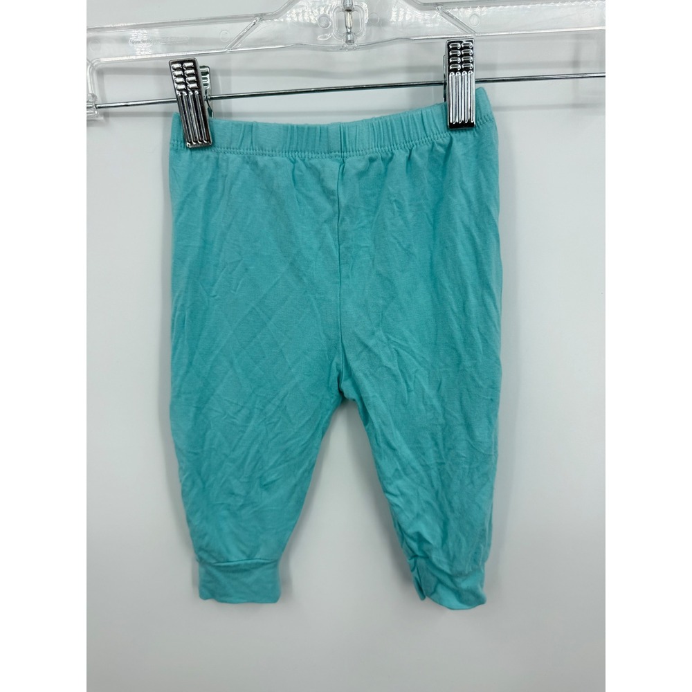 Kyte Baby Bamboo Leggings Kids 3-6 Months Turquoise Blue Elastic Waist Cuffed